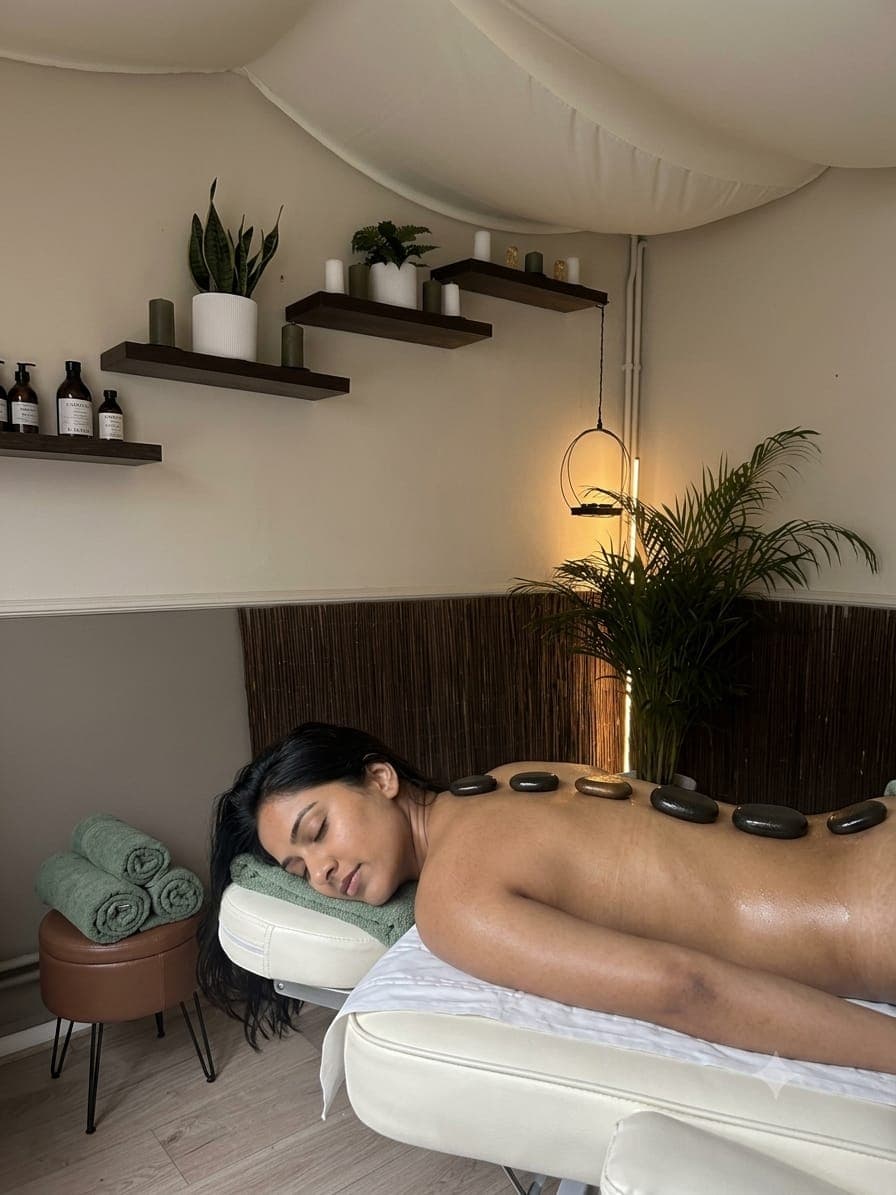 Hot stone massage treatment at B Therapies